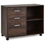 3-Drawer Mobile File Cabinet with Open Shelves. - ER26. Featuring a spacious tabletop, 3 deep