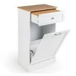 Freestanding Tilt Out Trash Bin Cabinet with Pull. - ER26.