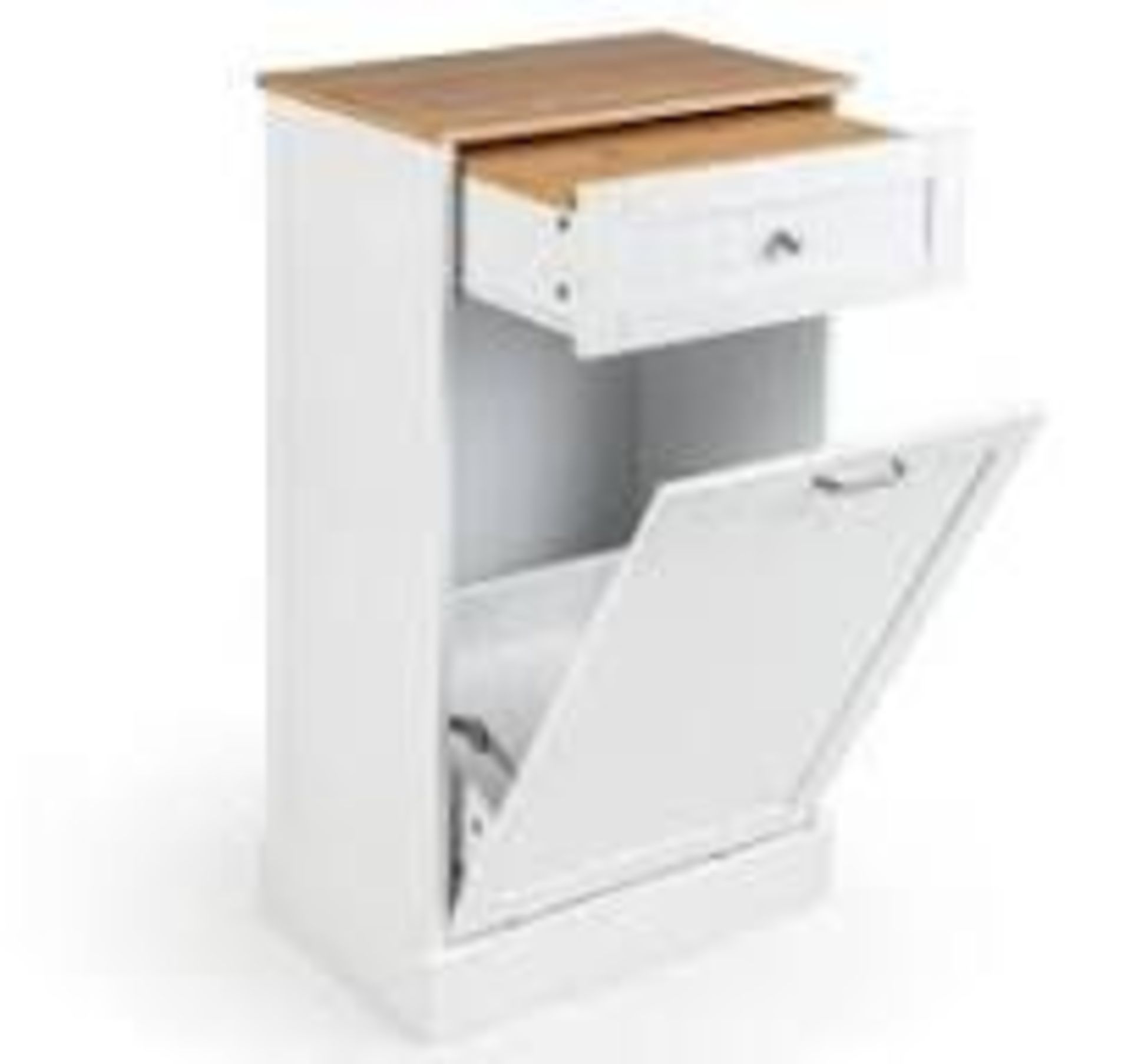 Freestanding Tilt Out Trash Bin Cabinet with Pull. - ER26.