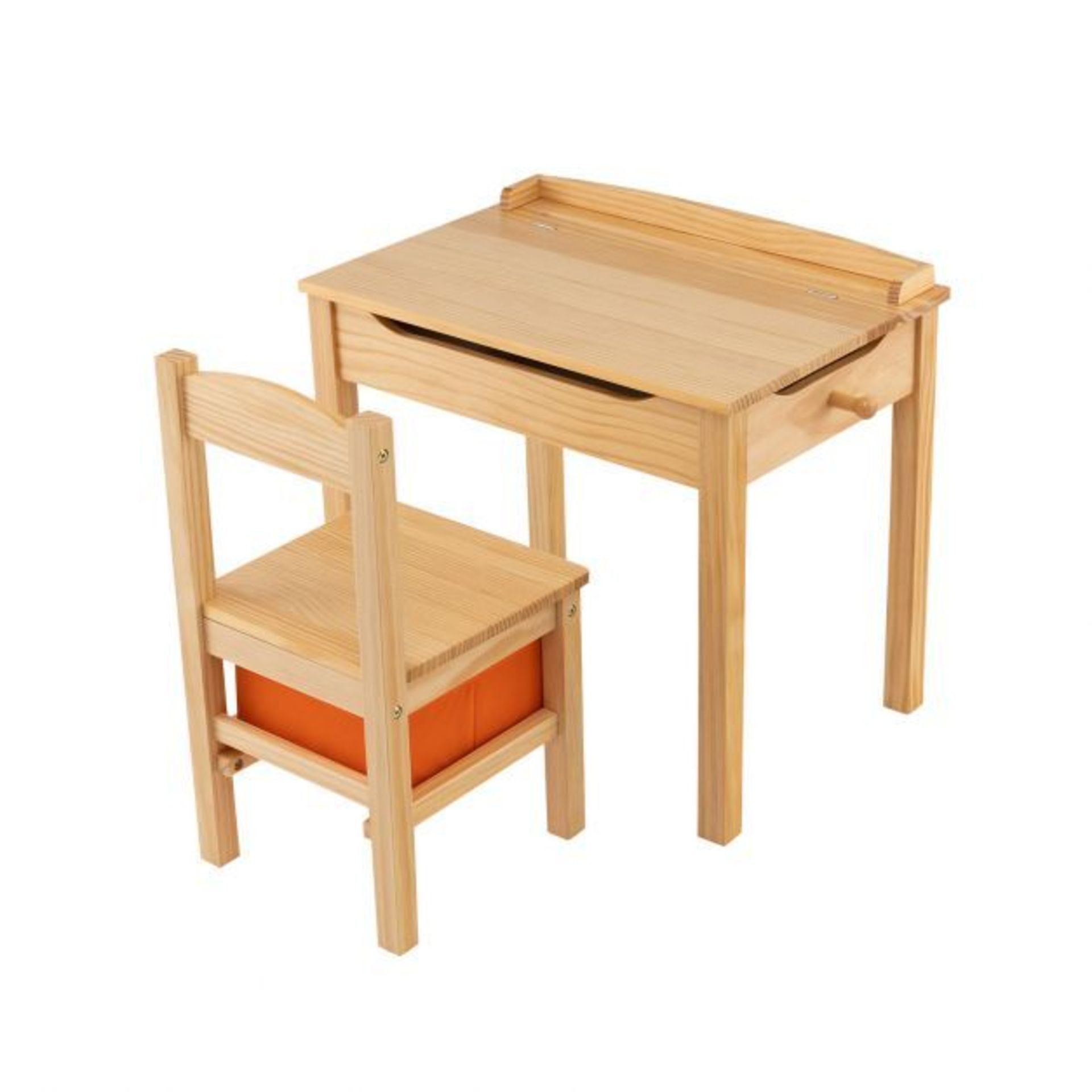 Kids Table and Chair Set with Hidden Space and Hook. - ER26. This wooden desk and chair set is a