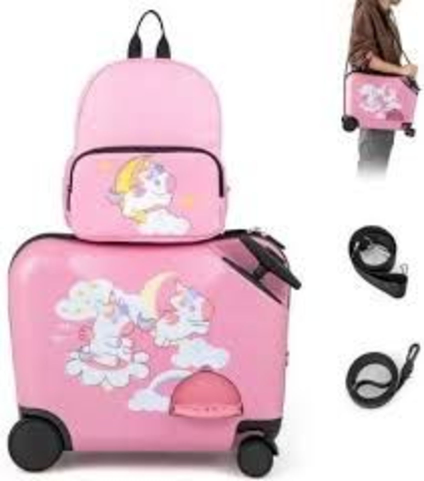 2 Pieces Kid Luggage Set with Spinner Wheels . - ER26.