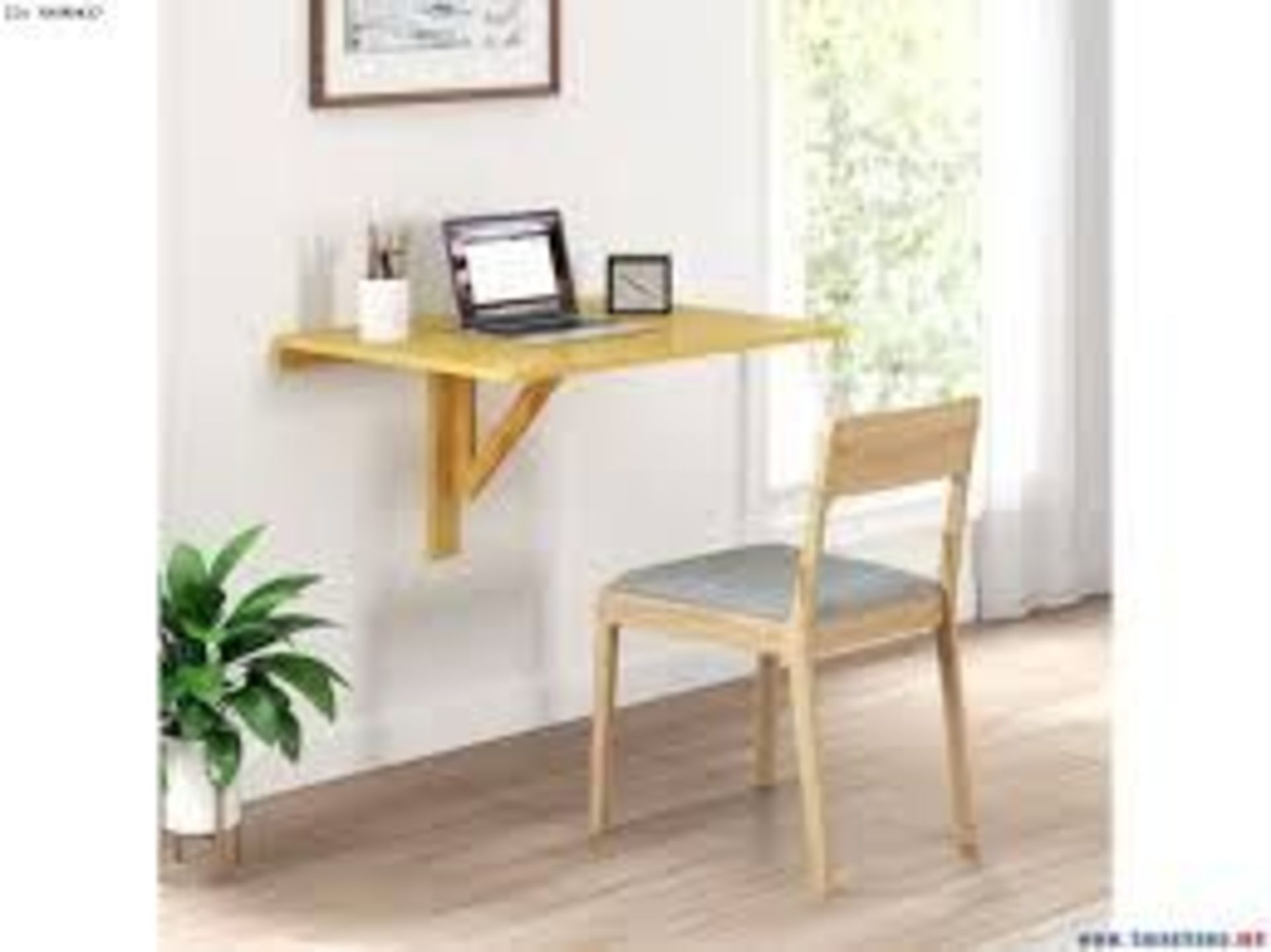 Luxury Folding Wall Mounted Drop-Leaf Table, Space Saving Floating Computer Desk with Blackboard,