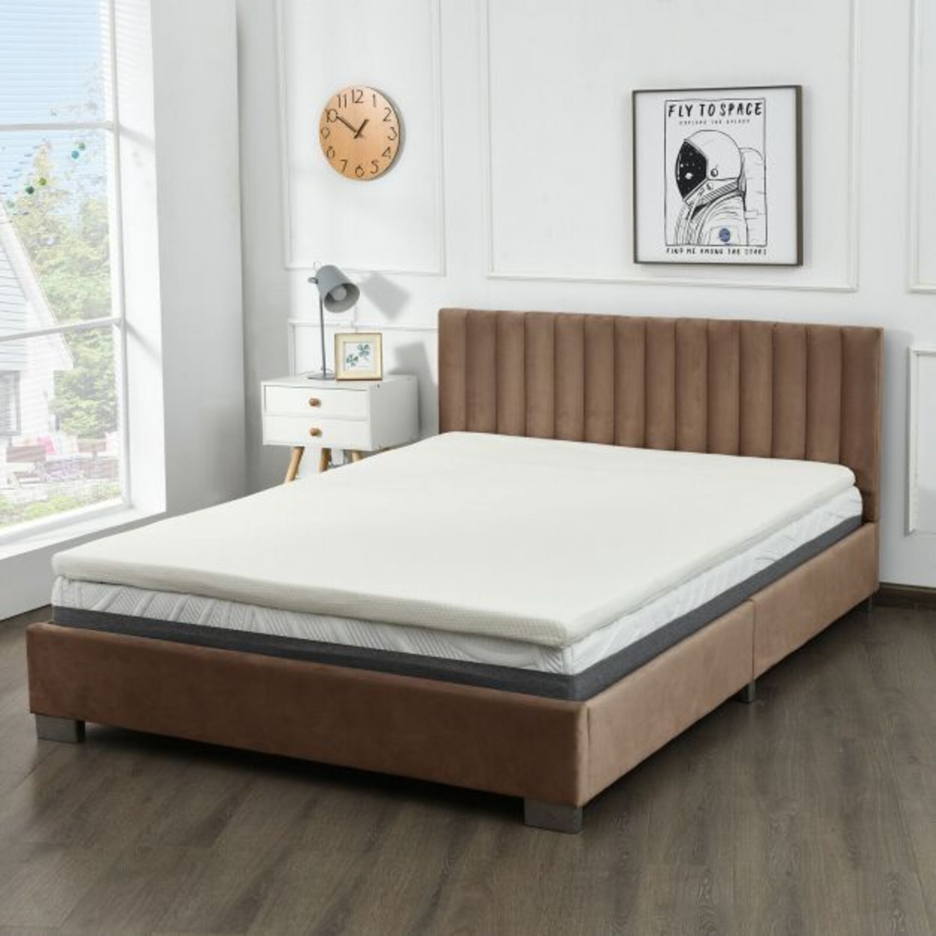 Memory Foam and Pressure Relief Mattress Topper with Washable Cover. - ER24