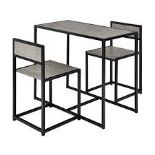 Compact Table and Chair Set-Gray. - ER26. This 3-piece table with chairs set is perfect when space