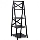 4-Tier Leaning Free Standing Ladder Shelf Bookcase. - ER26