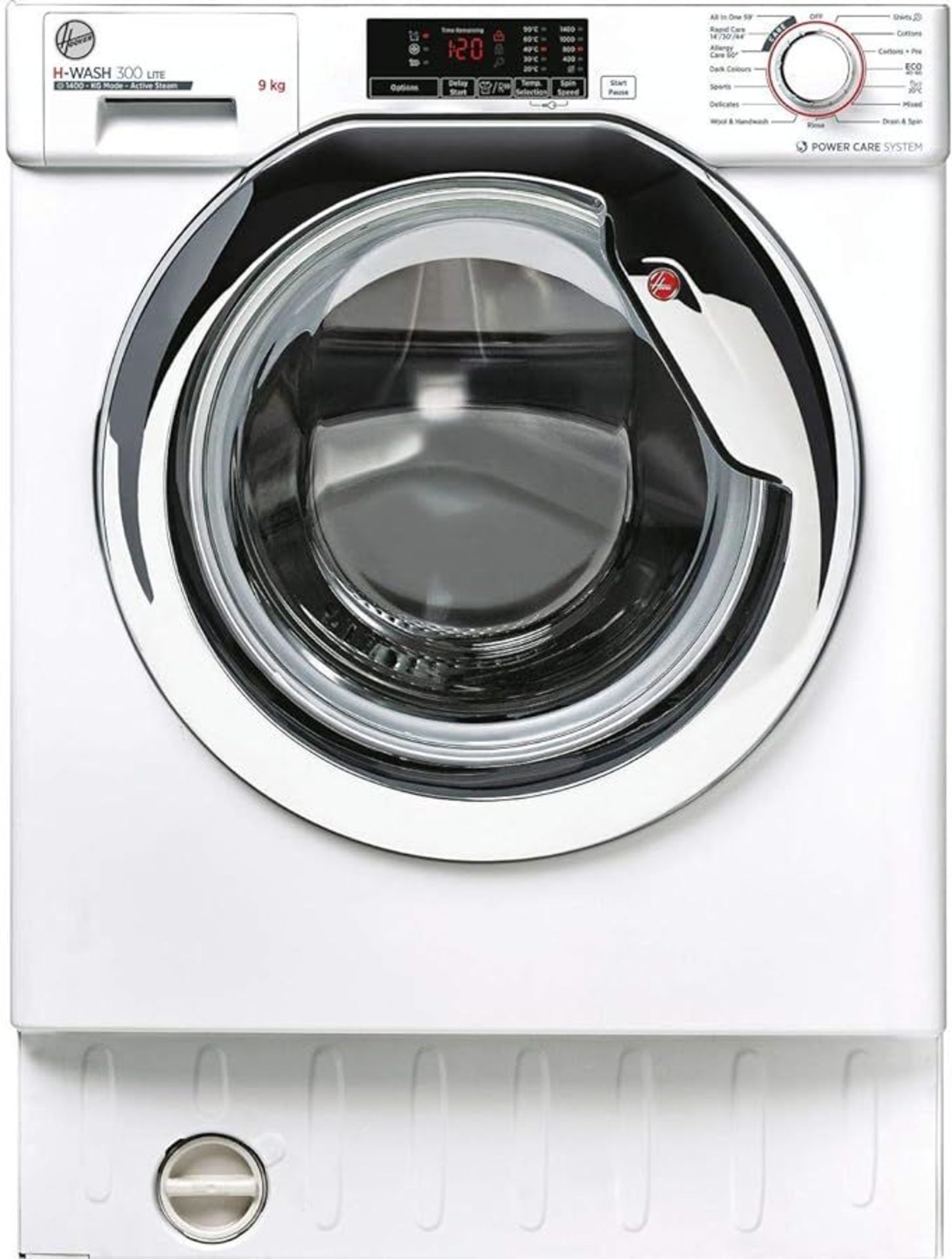 Hoover H-Wash 300 HBWS49D1ACE Integrated Washing Machine, 9KG, 1400RPM, White/Chrome. - H/S. RRP £