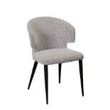 Mia Fabric Pair of Dining Chairs Charcoal. - ER22. *design may vary*