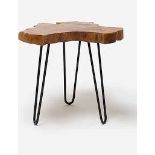 Natural Teak Wood Slice Coffee Table. - ER20. RRP £170.00.