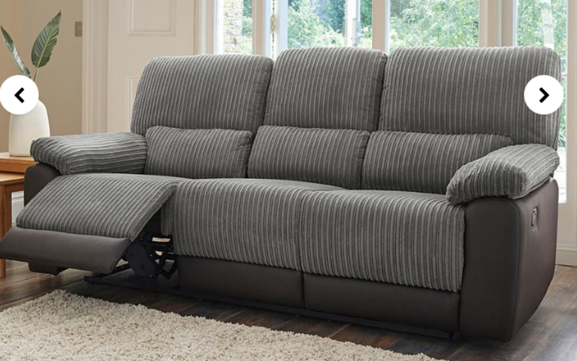Harlow Fabric/Faux Leather Recliner 3 Seater Sofa. - ER23. RRP £1,119.00. The Harlow Three Seater - Image 2 of 2
