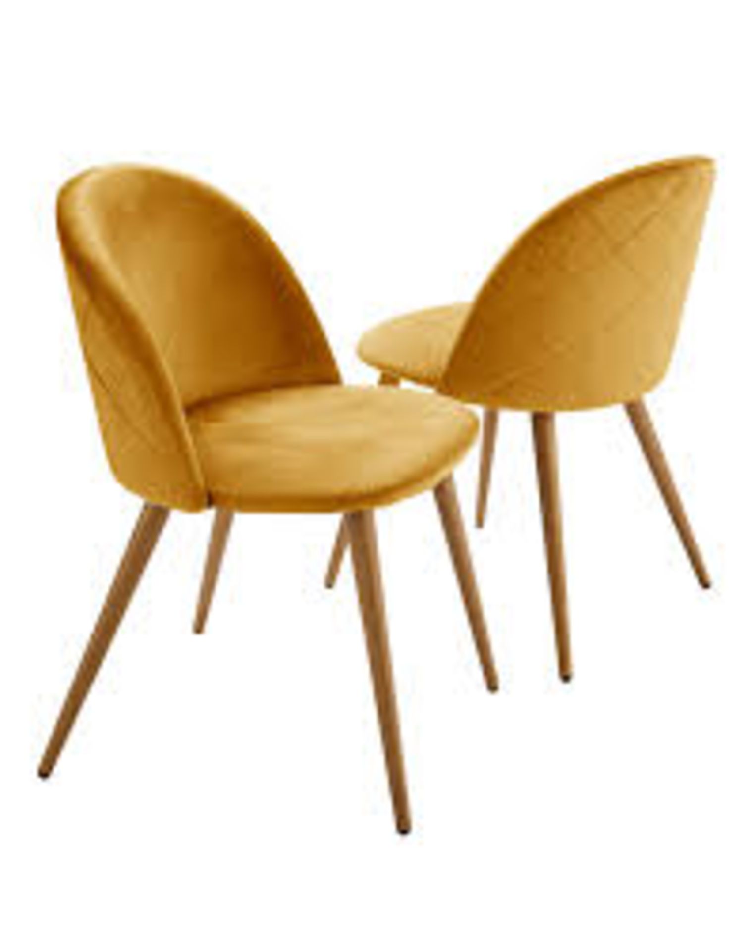 Klara Velvet Pair of Dining Chairs. - ER28. RRP £169.00. Upholstered in a soft velvet fabric with