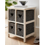 Hyacinth Hearts 4 Drawer Square Unit. - ER28. Declutter your home with our stylish hyacinth