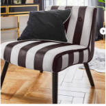Joanna Hope Eliza Black and White Striped Accent Chair. - ER22. RRP £299.00. Part of the Joanna Hope