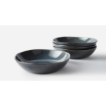 Reactive Glaze Set of 4 Pasta Bowls Blue. - ER22. Made from quality stoneware, this reactive glaze