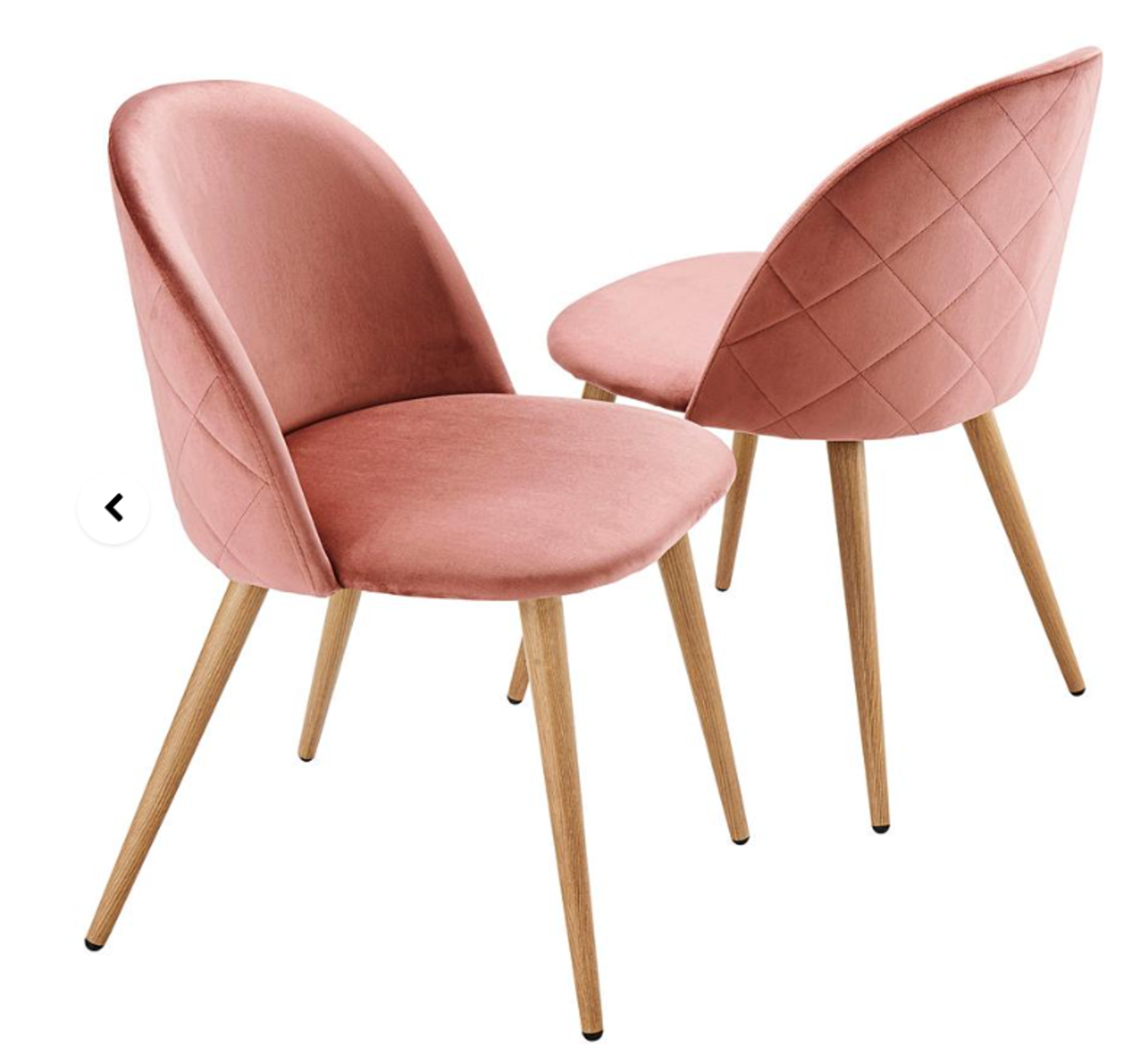 Klara Velvet Pair of Dining Chairs. - ER28. RRP £169.00. Upholstered in a soft velvet fabric with