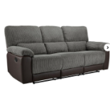 Harlow Fabric/Faux Leather Recliner 3 Seater Sofa. - ER23. RRP £1,119.00. The Harlow Three Seater