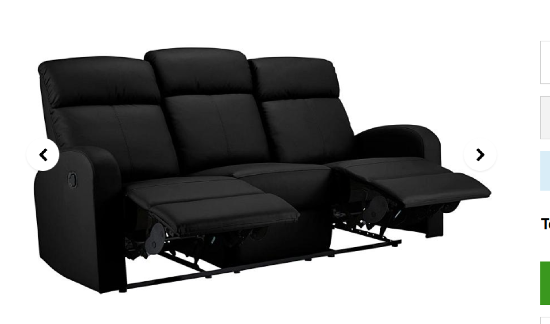 Ramsey Faux Leather Recliner 3 Seater Sofa. - ER23. RRP £979.00. The Ramsey Three Seater Recliner - Image 2 of 2