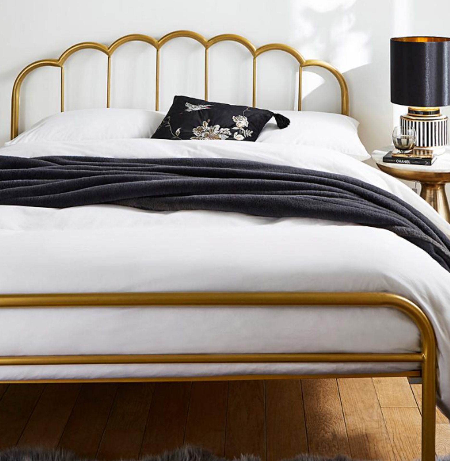 King Size Joanna Hope Vivienne Scalloped Metal Bed. - ER20. RRP £329.00. Part of the Joanna Hope