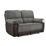 Harlow Fabric/Faux Leather Recliner 2 Seater Sofa. - ER23. RRP £849.00. The Harlow 2 Seater Recliner