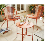 Sicily Scalloped Bistro Set Terracotta. - ER20. RRP £309.00.