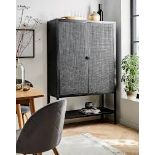 Jenson Black Cabinet. - ER20. RRP £259.00. Fulfil your rattan needs with this beautiful Jenson