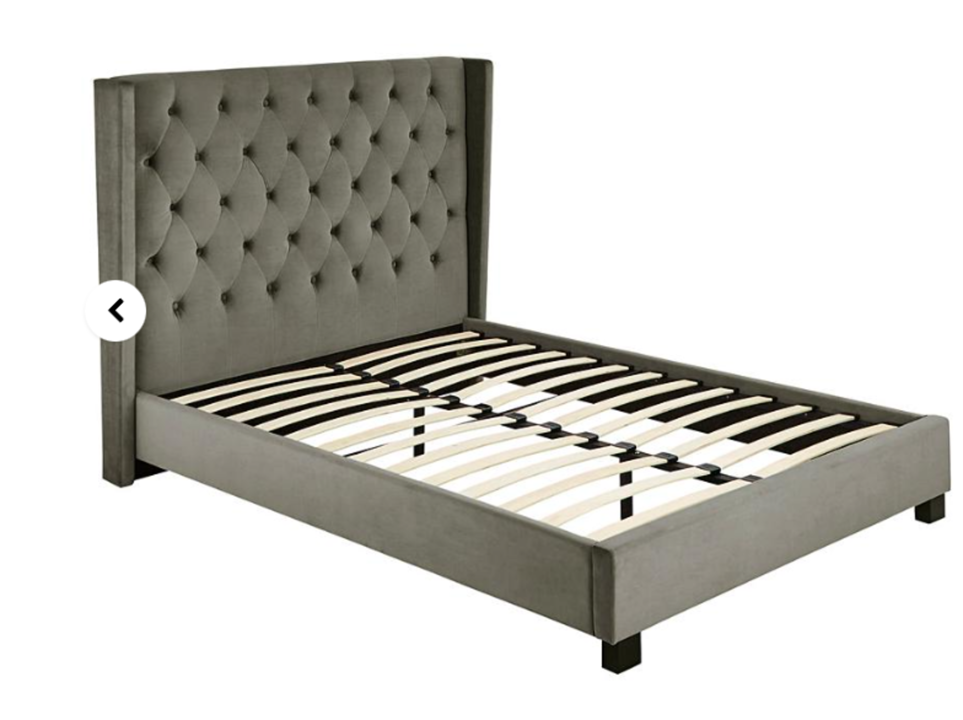 Double Allegra Winged Velvet Bed Frame. - ER20. RRP £509.00. The Allegra Bedstead features winged