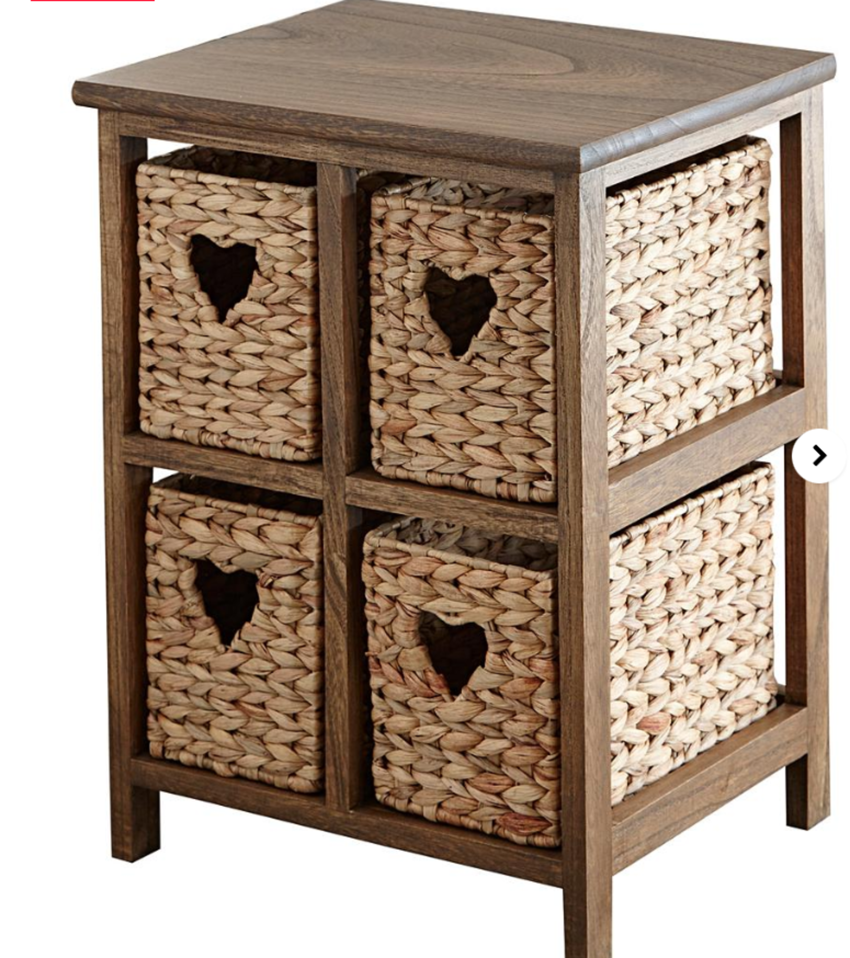 Hyacinth Hearts 4 Drawer Square Unit. - ER28. Declutter your home with our stylish hyacinth