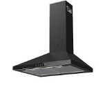 GoodHome LinkSense GHCH60LKBL Black steel & glass Chimney Cooker hood. LOCATION 13A.6