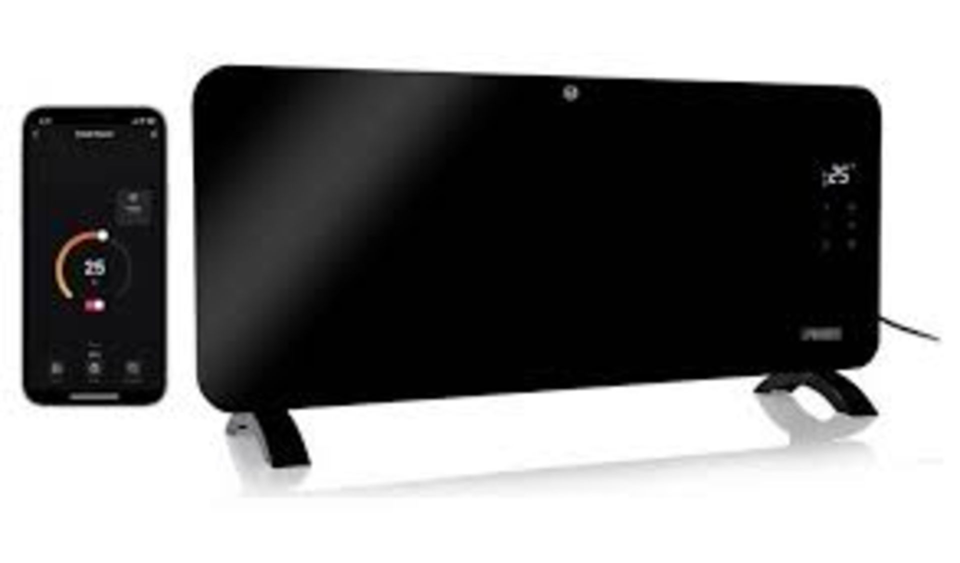 Princess 2kW Smart Glass Panel Heater - BlackThe Princess Smart Panel Heater is 2000 Watt,