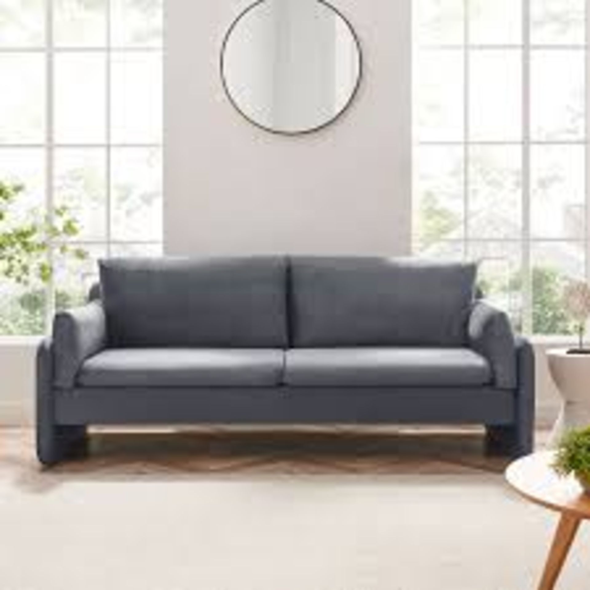 Daals 3 Seater Sofa - Velvet Grey LOCATION 13A.8