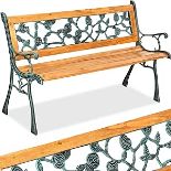 TecTake Garden Bench Park Bench Wood. Various Models., beige LOCATION 13A.8