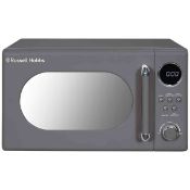 Russell Hobbs RHM2044G 800W 20L Retro Solo Digital Microwave - Grey - ER45