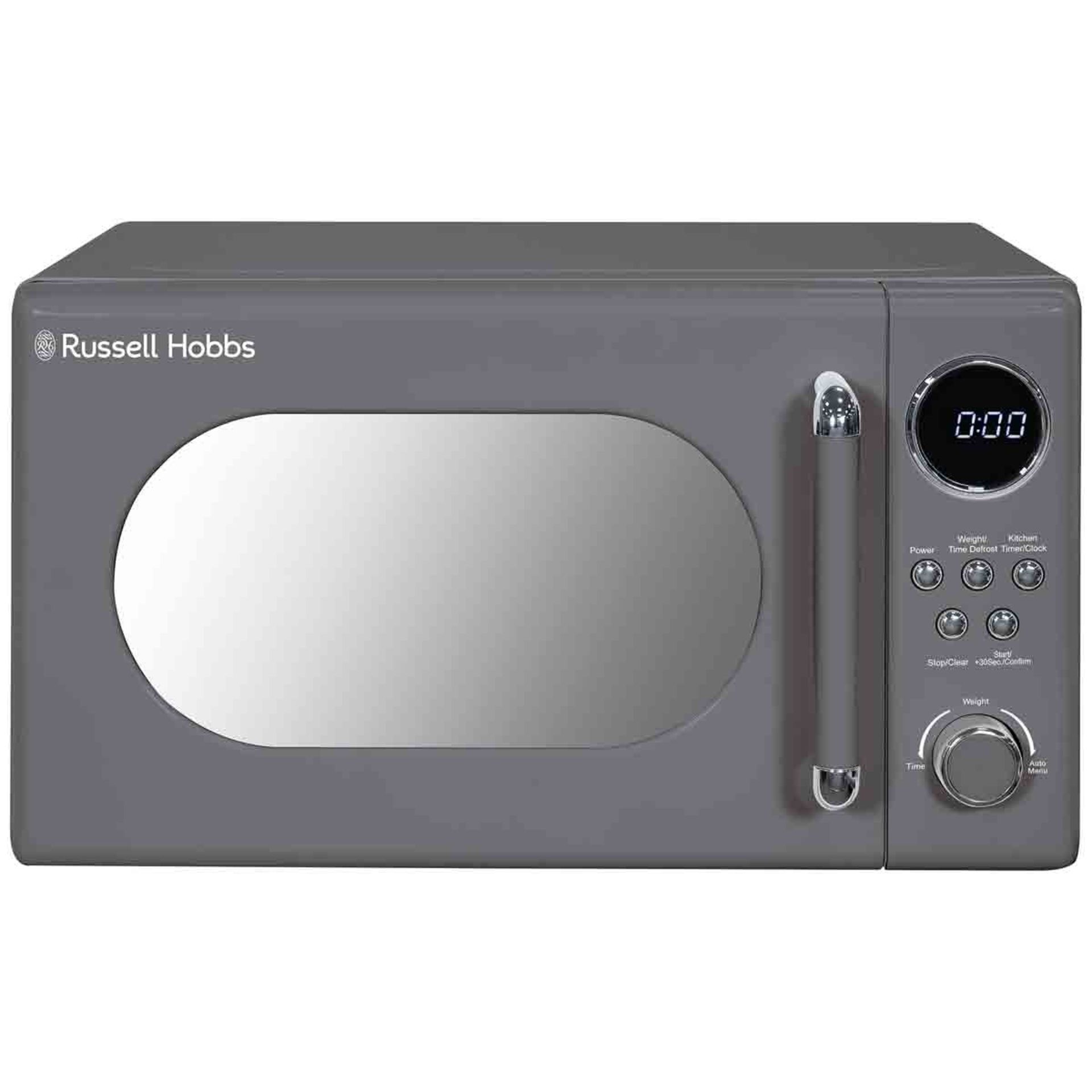 Russell Hobbs RHM2044G 800W 20L Retro Solo Digital Microwave - Grey - ER45