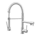 Cooke & Lewis Bilbrough Chrome Kitchen Side lever spring neck Tap. - ER42.