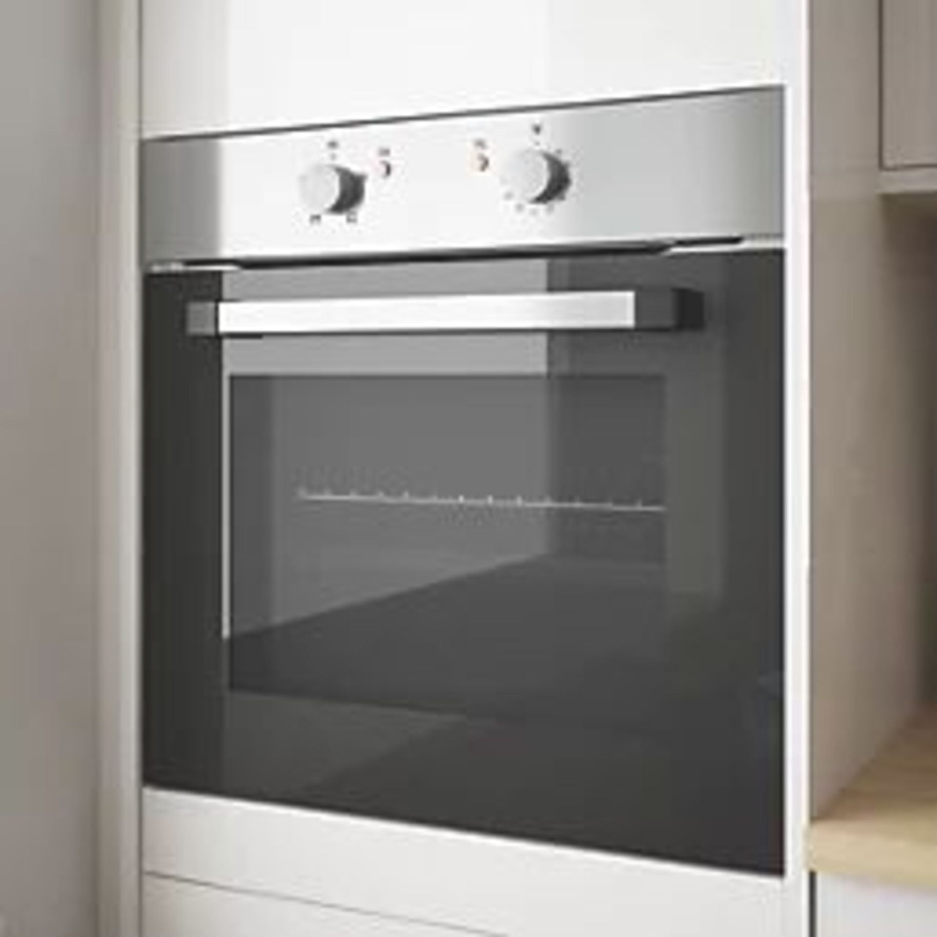 COOKE & LEWIS BUILT- IN SINGLE ELECTRIC OVEN STAINLESS STEEL 595MM X 595MM. - ER44. Conventional