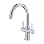 Grohe Start Chrome-Plated Kitchen Twin Lever Tap - ER42