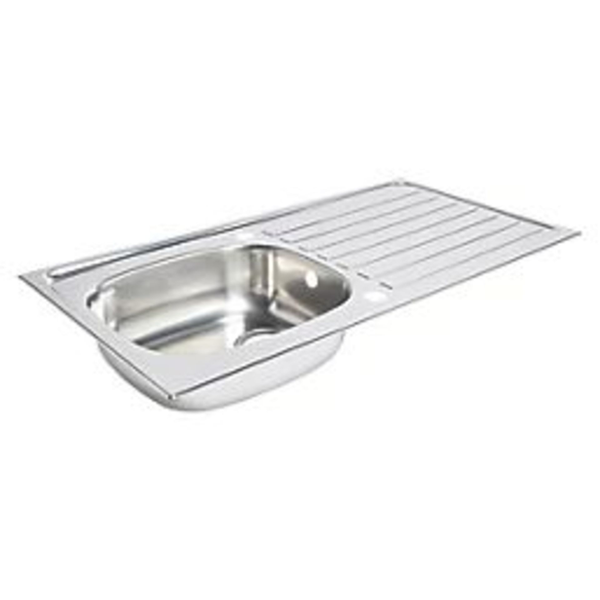 1 BOWL STAINLESS STEEL KITCHEN SINK & DRAINER 940MM X 490MM. - ER43.