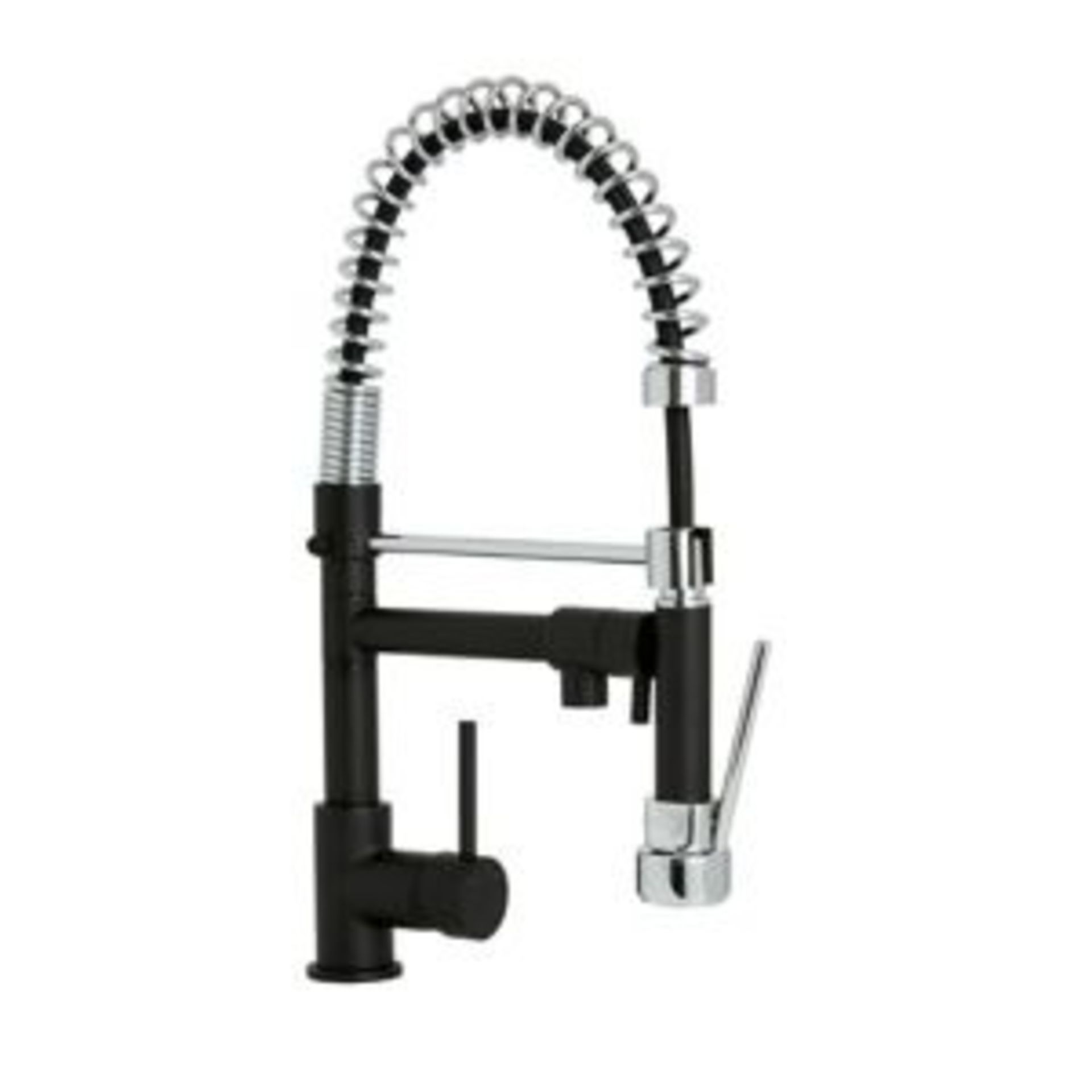 Cooke & Lewis Bilbrough Black Kitchen Side Lever Spring Neck Tap - ER42