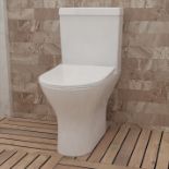 Modern Close Coupled Toilet Short Projection Soft Close Seat Bathroom WC - ER42