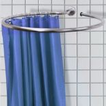 Loop' Stainless Steel Circular Shower Curtain Rail and Curtain Rings