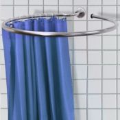 Loop' Stainless Steel Circular Shower Curtain Rail and Curtain Rings