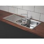 FRANKE RENO / DANUBE 1.5 BOWL STAINLESS STEEL INSET SINK & MIXER TAP 1000MM X 500MM. - ER40. Satin