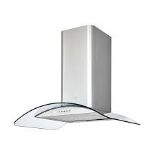 Cooke & Lewis CLCGS60 Stainless steel Curved Cooker hood. - ER44.