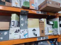 Full Shelf Contents Mixed Lot to include; LED Lights, Ceiling Lights, Wall Lights, Heaters, and