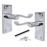 Door Handles Victorian Scroll Lever Latch - Chrome 118 x 40mm - ER45