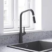 SWIRL BERNE MIXER TAP MATT BLACK. - ER40. Combines style and functionality with a pull-out spray