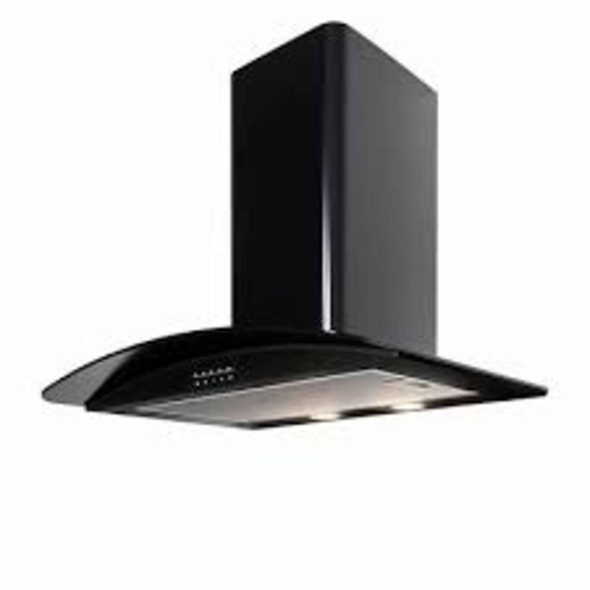 Cooke & Lewis CLGCLEDBPB BLACK CURVED Glass Chimney Cooker Hood 60Cm. - ER44.