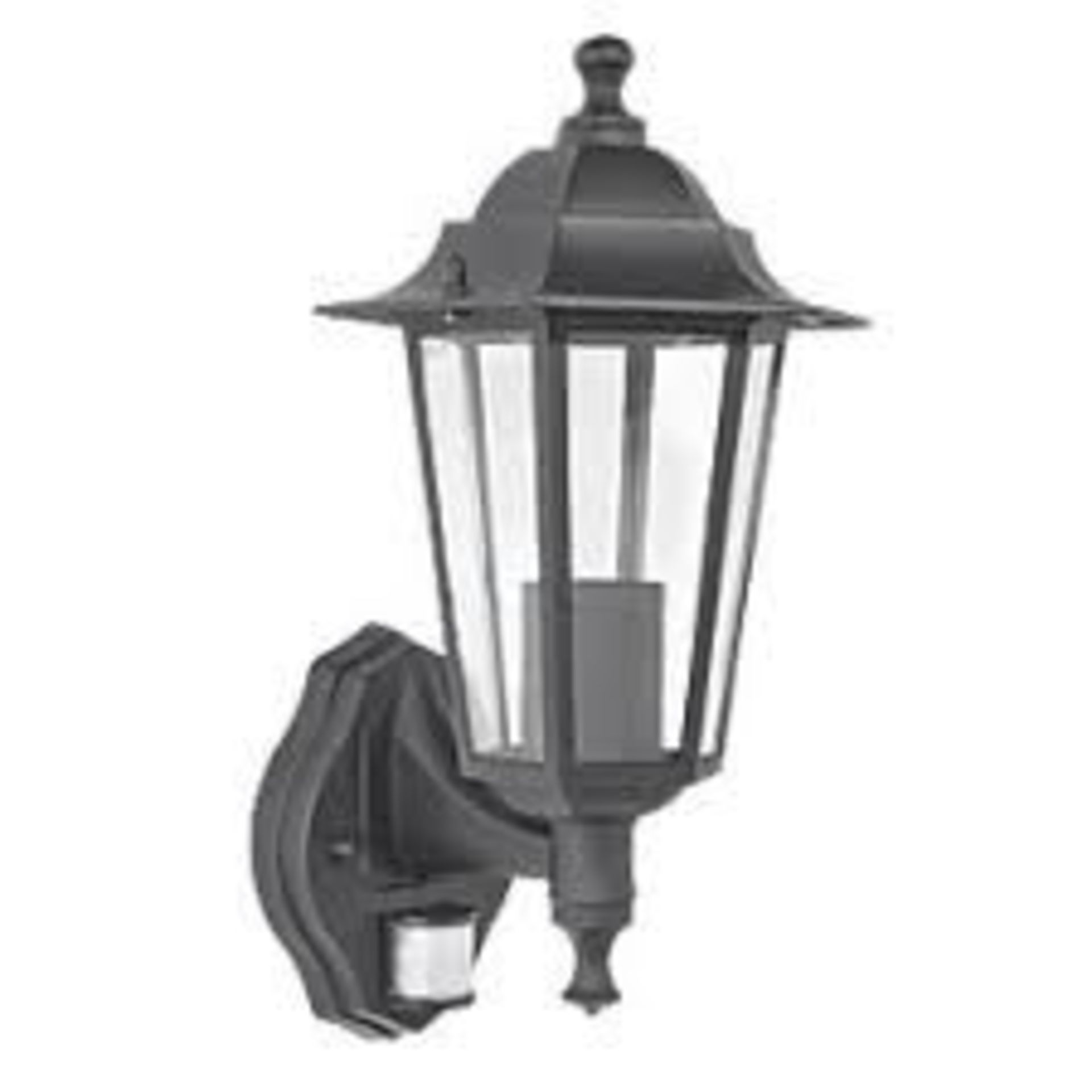 Outdoor Coach Lantern With PIR Sensor Matt Black. -Er41