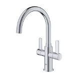 Grohe Start Chrome-plated Kitchen Twin lever Tap. - ER45.