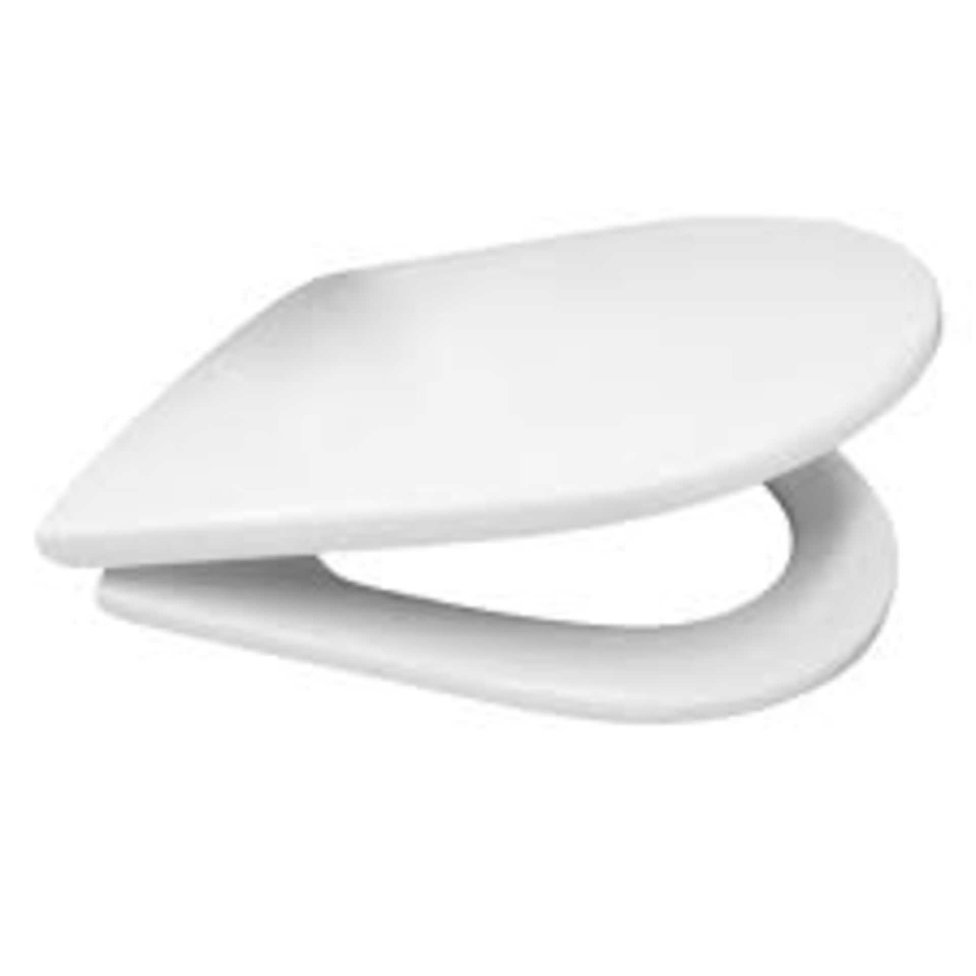 Euroshowers White D Shaped Soft Close Quick Release Toilet Seat Anti Bacterial - ER45