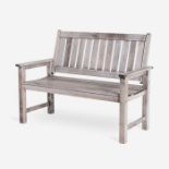 2 Seater Wooden Grey Garden Bench. - ER33. Match modern build materials with an antique style and